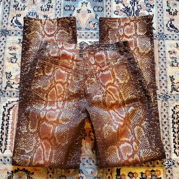 VERA CRISTINA gold glitter python print jeans 6 - Picture 4 of 5